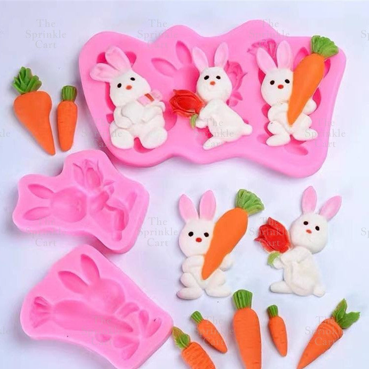 Easter Egg Bunny theme Silicone Mould Fondant Chocolate Cake Crafting Jelly Bakeware Tool TSC