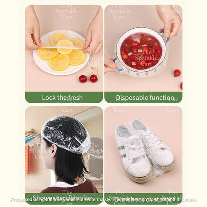 Disposable Elastic Fresh-Keeping Plastic Food Cover Service Cling Wrap Transparent Zip Pouch TSC