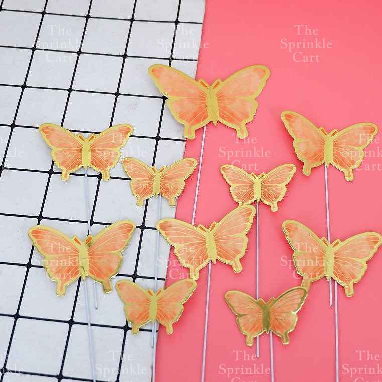 Leaf Fan Cake Toppers Paper Folding Butterfly Paper Topper Mini Paper Fan Round Cake Decoration