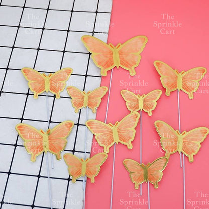 Leaf Fan Cake Toppers Paper Folding Butterfly Paper Topper Mini Paper Fan Round Cake Decoration