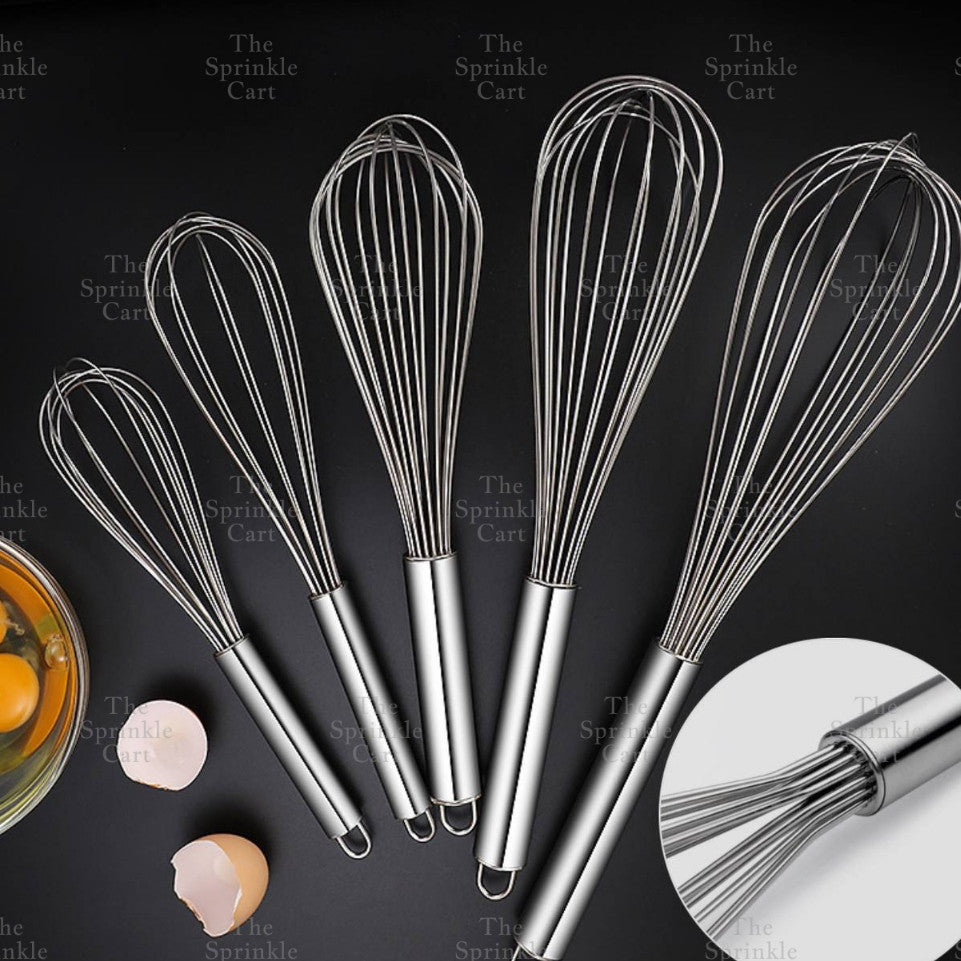 High Quality Stainless Steel Egg Whisk Non-Slip Manual Egg Beater Kitchen Mixing Tools