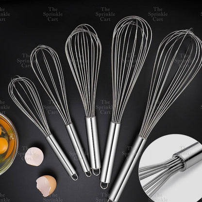 High Quality Stainless Steel Egg Whisk Non-Slip Manual Egg Beater Kitchen Mixing Tools