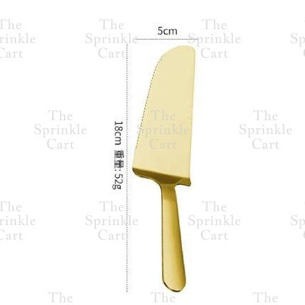 Golden Stainless Dessert Cake Knife Cake Shovel Spatula Flatware Tableware Pizza Pie Server TSC