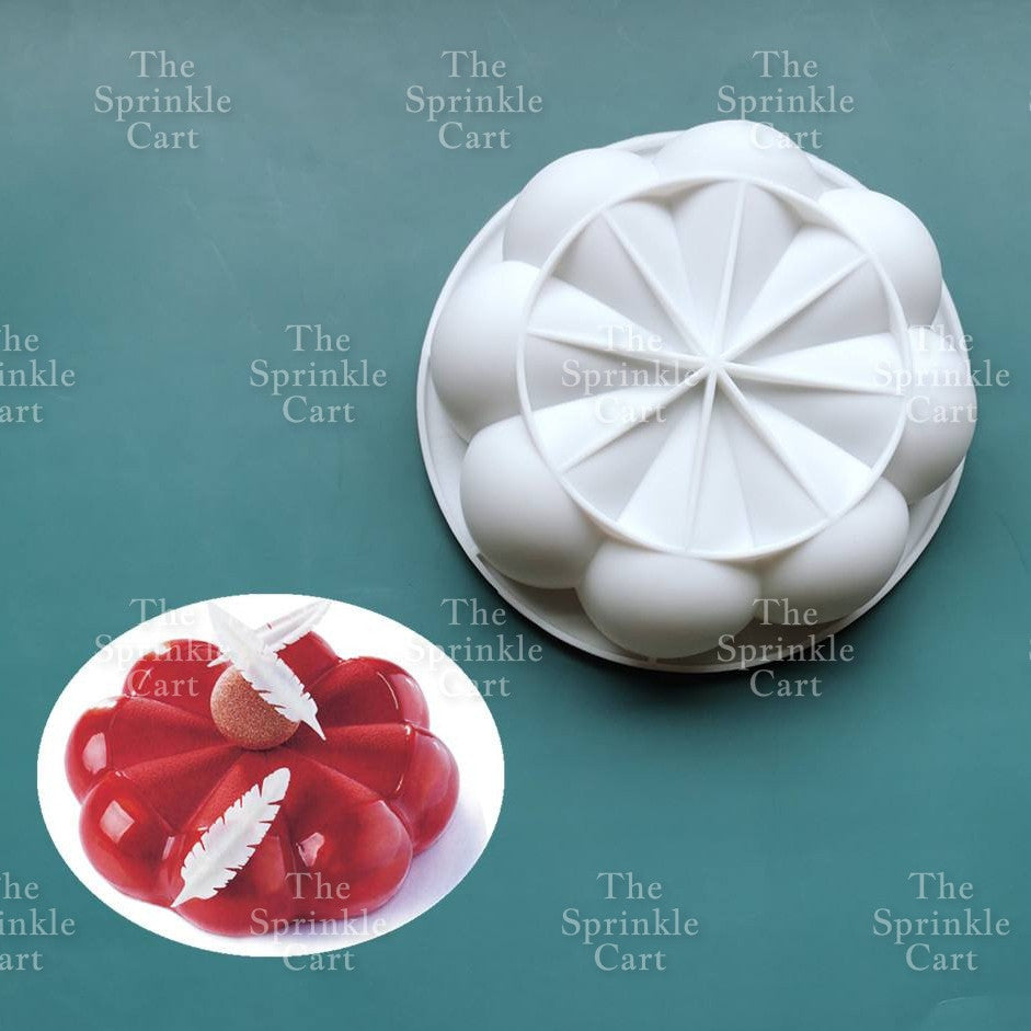 Large Round Flower Silicone Molder Pumpkin Shape For Chocolate Dessert Baking Mould