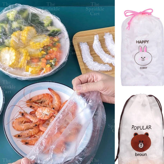 Disposable Elastic Fresh-Keeping Plastic Food Cover Service Cling Wrap Transparent Zip Pouch TSC