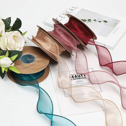 4cm Mermaid Tail Ribbon Wavy Style Fishtail DIY Bouquet Gift Wrapping Birthday Wedding