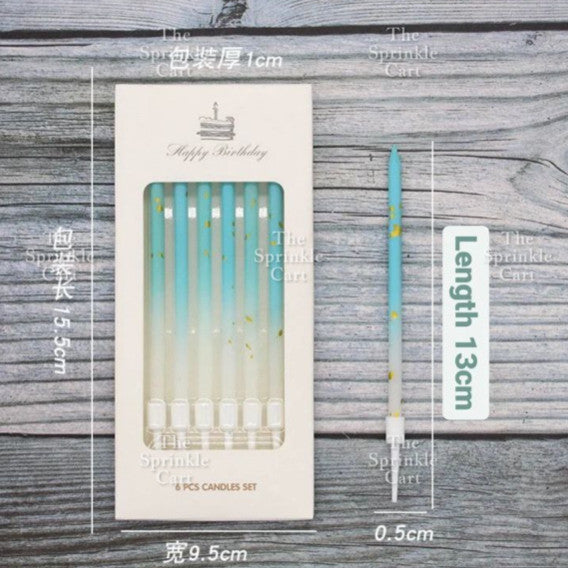 Metallic Long Straight Candle Happy Birthday Cake Party Supplies