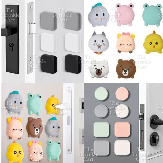 Self-Adhesive Wall Plain Square Cartoon Protector Soft Polymer Door Handle Bumper Guard Stopper TSC