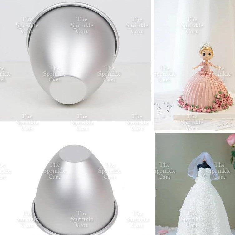 Aluminum Skirt Pan Mold Half Barbe Doll Toy Topper Cake Theme Birthday Party Decoration
