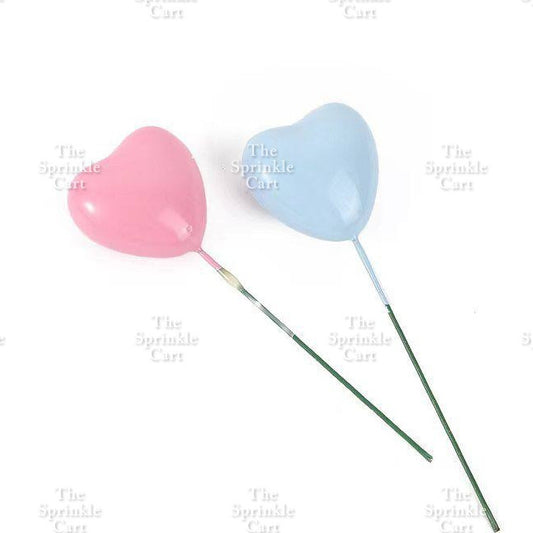 Metallic Heart Shape Cake Topper Gold Red Blue Pink & Silver Birthday Wedding Party Decoration