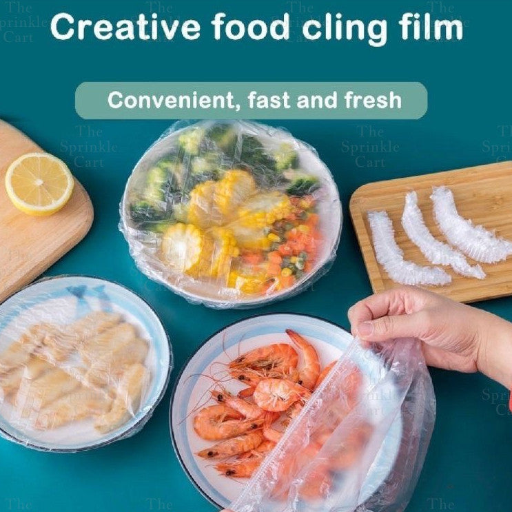 Disposable Elastic Fresh-Keeping Plastic Food Cover Service Cling Wrap Transparent Zip Pouch TSC