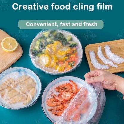 Disposable Elastic Fresh-Keeping Plastic Food Cover Service Cling Wrap Transparent Zip Pouch TSC