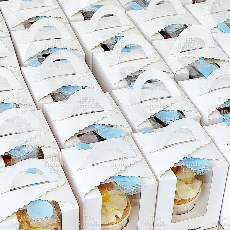 10pcs Solo Cupcake & Cookies Box Muffin Box w/ Holder Single Pastry Box TSC