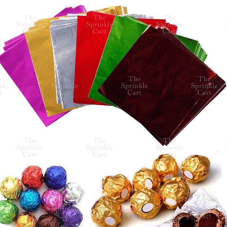 100pcs Chocolate Wrapper Multi-Color Aluminum Foil Candy Sweets Square Packaging TSC