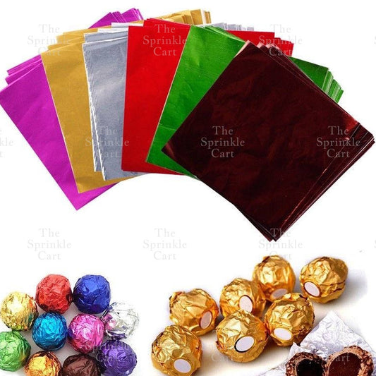 100pcs Chocolate Wrapper Multi-Color Aluminum Foil Candy Sweets Square Packaging TSC