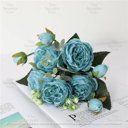 Rustic Bouquet Silk Peony Artificial Flowers Wedding Decoration Cake Decoration TSC