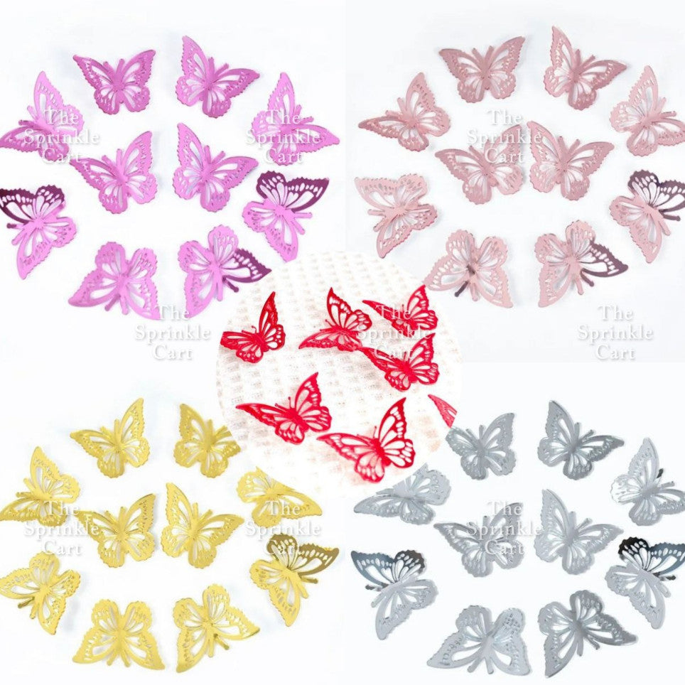 10pcs Acrylic Butterfly Cake Topper For Home Birthday Party Decorating Supplies