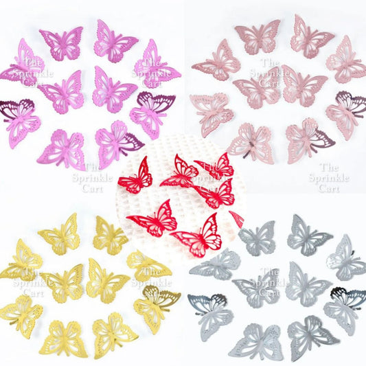10pcs Acrylic Butterfly Cake Topper For Home Birthday Party Decorating Supplies