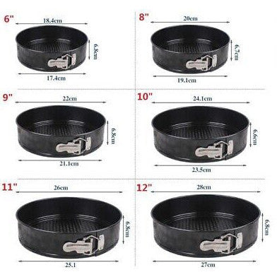 Multi-Size Non Stick Lock Buckle Cake Mould Removable Mousse Springform Muffin Baking Pan Set