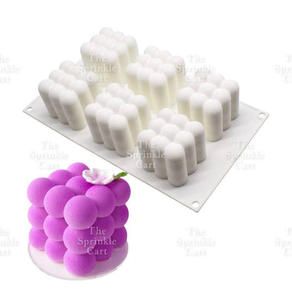 Bubble Cube Silicone Baking Molder  Cake Candle Resin Crafting DIY Decoration TSC