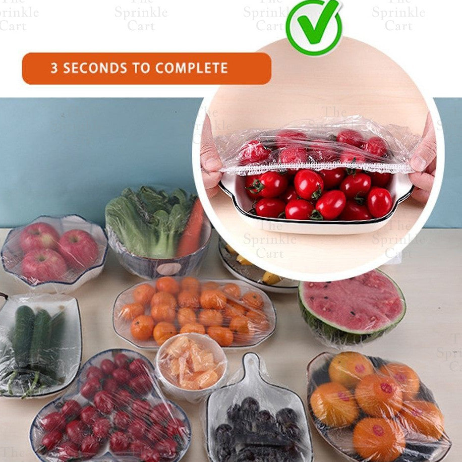 Disposable Elastic Fresh-Keeping Plastic Food Cover Service Cling Wrap Transparent Zip Pouch TSC