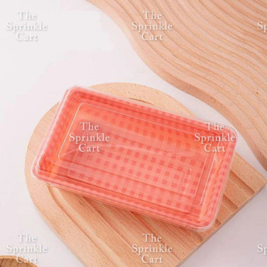 10pcs Retro Checkered Square Rectangle Cake Box / Cute Korean Bento Box Aesthetic Bento Box