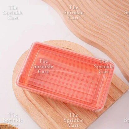 10pcs Retro Checkered Square Rectangle Cake Box / Cute Korean Bento Box Aesthetic Bento Box