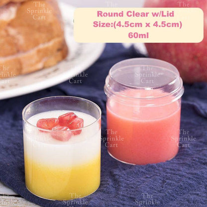 10pcs Transparent Dessert Cups Round Square Dessert Plastic Container Cake Mousse Fruits Packaging
