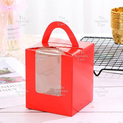 10pcs Solo Cupcake & Cookies Box Muffin Box w/ Holder Single Pastry Box TSC