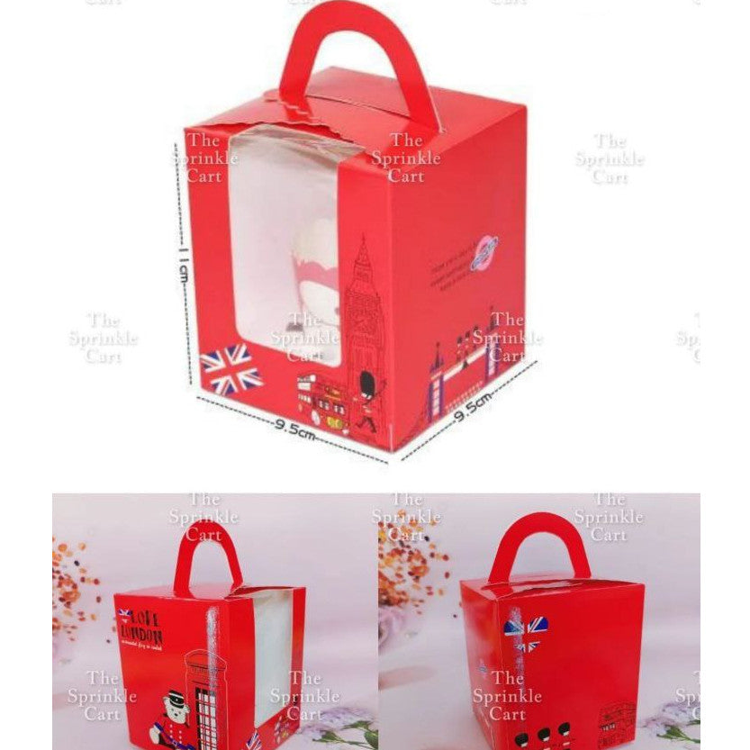 10pcs Solo Cupcake & Cookies Box Muffin Box w/ Holder Single Pastry Box TSC