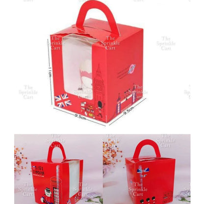 10pcs Solo Cupcake & Cookies Box Muffin Box w/ Holder Single Pastry Box TSC