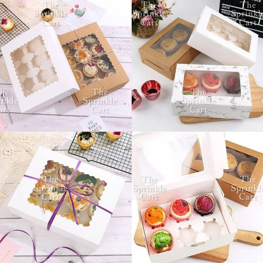 Cupcake Box with holder Brownies Revel Bar Muffin Pastry Packaging TSC