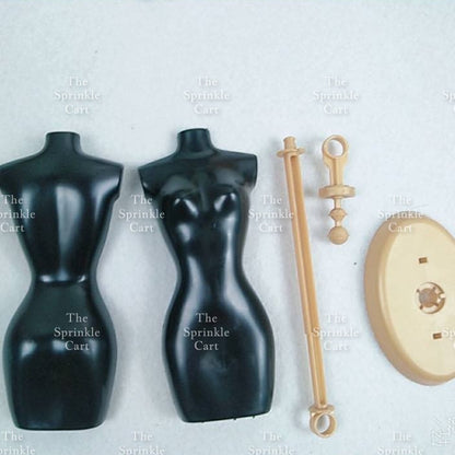 Back Noble Dress and Mannequin Cake Topper Birthday Wedding Anniversary Cake Decoration TSC