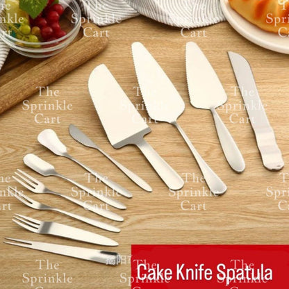 Golden Stainless Dessert Cake Knife Cake Shovel Spatula Flatware Tableware Pizza Pie Server TSC