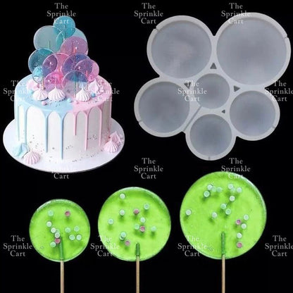 Semi-Transparent Silicone Lollipop Mold Multi-purpose Candy Cake Topper Baking Mould Decoration