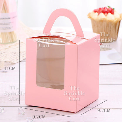 10pcs Solo Cupcake & Cookies Box Muffin Box w/ Holder Single Pastry Box TSC