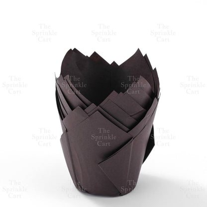 50pcs Tulip Muffin Liner Cupcake Baking Cups Newspaper Stripe Style TSC