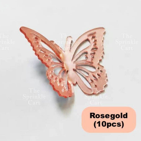 10pcs Acrylic Butterfly Cake Topper For Home Birthday Party Decorating Supplies