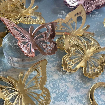 10pcs Acrylic Butterfly Cake Topper For Home Birthday Party Decorating Supplies
