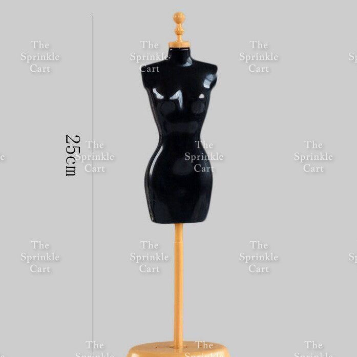 Back Noble Dress and Mannequin Cake Topper Birthday Wedding Anniversary Cake Decoration TSC