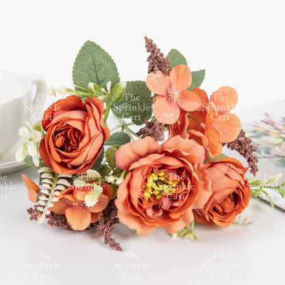 Rustic Bouquet Silk Peony Artificial Flowers Wedding Decoration Cake Decoration TSC