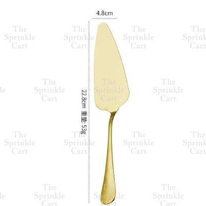 Golden Stainless Dessert Cake Knife Cake Shovel Spatula Flatware Tableware Pizza Pie Server TSC