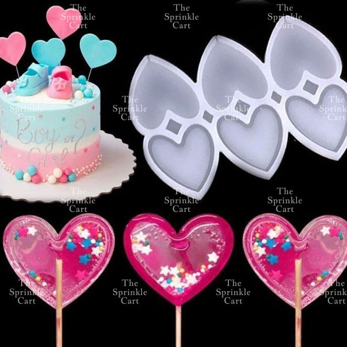 Semi-Transparent Silicone Lollipop Mold Multi-purpose Candy Cake Topper Baking Mould Decoration