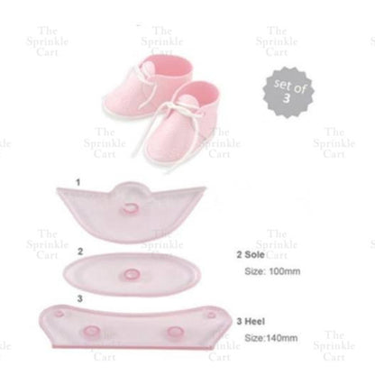 3pcs Set Baby Shoe  Molder DIY Fondant Crafting Cake For Birthday Christening Occasion