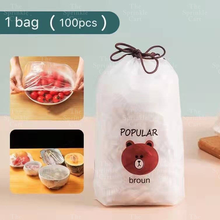 Disposable Elastic Fresh-Keeping Plastic Food Cover Service Cling Wrap Transparent Zip Pouch TSC