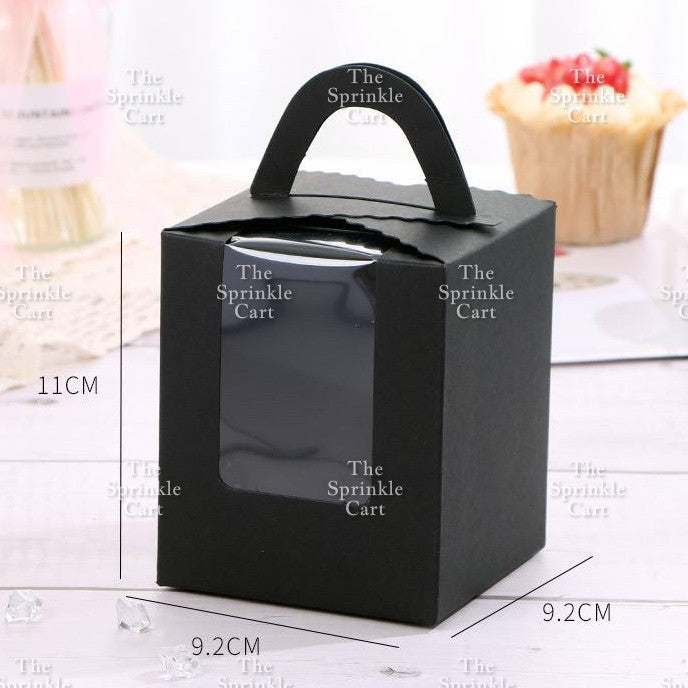 10pcs Solo Cupcake & Cookies Box Muffin Box w/ Holder Single Pastry Box TSC