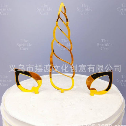 Unicorn Themed Cake Topper Birthday Decoration Happy Birthday Unicorn Horn Cupcake Set