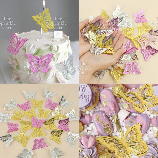 10pcs Acrylic Butterfly Cake Topper For Home Birthday Party Decorating Supplies