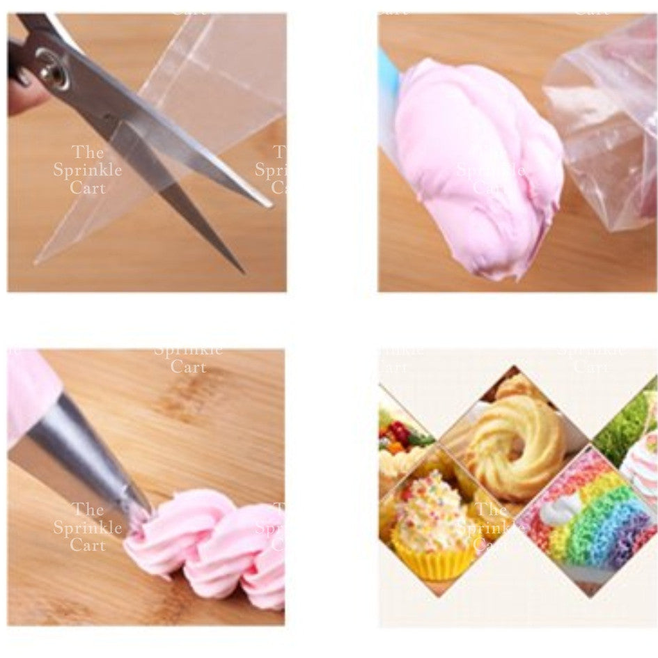 100/50pcs Disposable Pastry Piping Bag and Accessories TSC