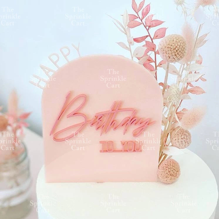 Acrylic Glitter Paper Happy Birthday Mr & Mrs Girl Boy Cake Topper Party Supplies